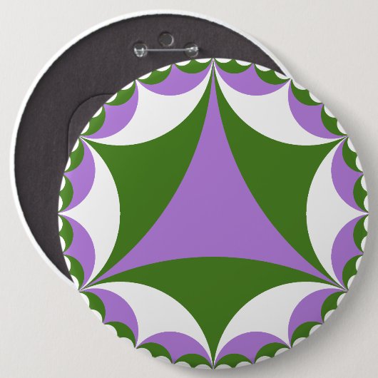 Genderqueer Fraktalknopf Button (Vorne & Hinten)