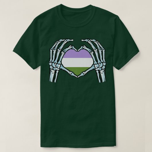 Genderqueer Gay Skeleton Nonbinary Gender T-Shirt (Design vorne)