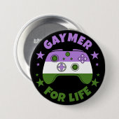 Genderqueer Gaymer für den Video-Gamemcontroller Button (Vorne & Hinten)