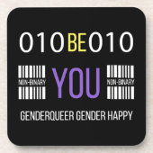 Genderqueer Happy Getränkeuntersetzer (Vorderseite)