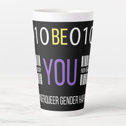 Genderqueer Happy Milchtasse (Vorderseite)