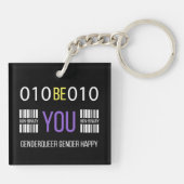Genderqueer Happy Schlüsselanhänger (Rückseite)