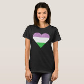 Genderqueer Heart Minimalism T-Shirt (Vorne ganz)