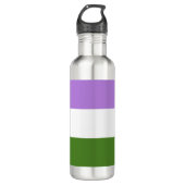 Genderqueer Pride Edelstahlflasche (Vorderseite)