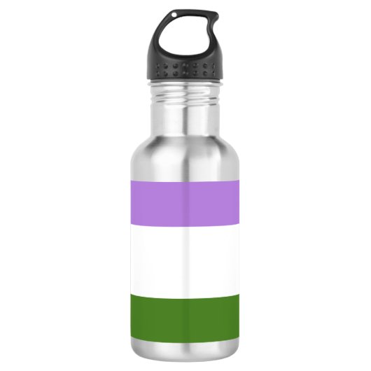 Genderqueer Pride Edelstahlflasche (Vorderseite)