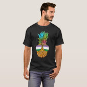 Genderqueer Pride Flag Ananas Genderqueer T-Shirt (Vorne ganz)