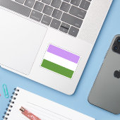 Genderqueer Pride Flag Aufkleber (Laptop mit iPhone)