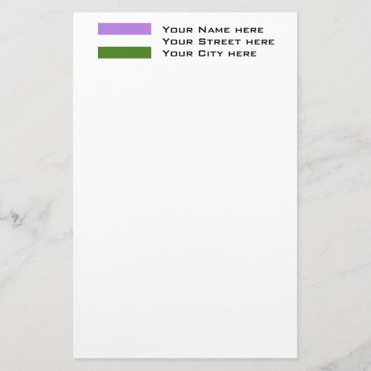 Genderqueer Pride Flag Briefpapier (Vorderseite)