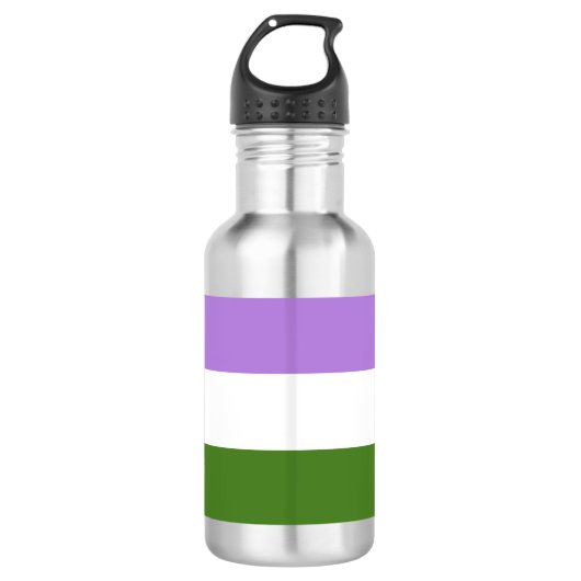Genderqueer Pride Flag Edelstahlflasche (Vorderseite)