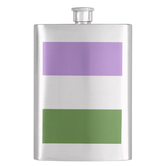 Genderqueer Pride Flag Flachmann (Vorderseite)