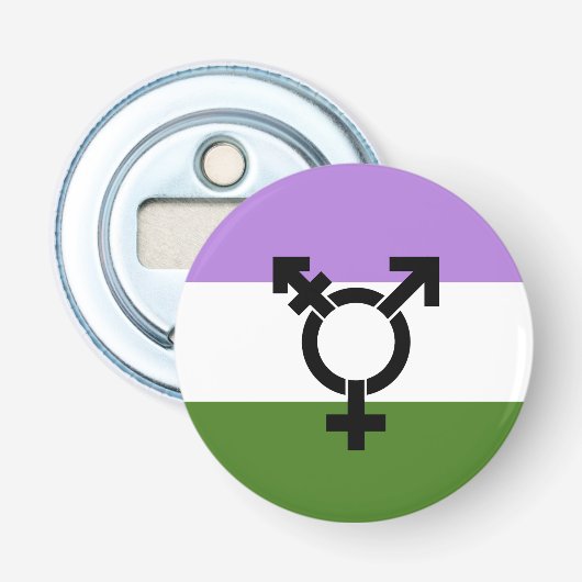 Genderqueer Pride Flag Flaschenöffner (Vorderseite)