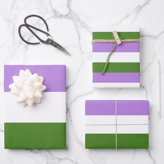 Genderqueer Pride Flag Geschenkpapier Set (Vorderseite)