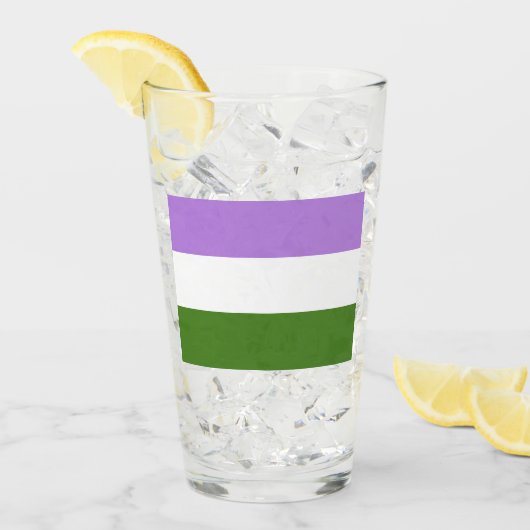 Genderqueer Pride Flag Glas (Vorderseite Ice)