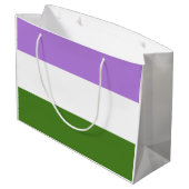 Genderqueer Pride Flag Große Geschenktüte (Rückseite Schrägansicht)