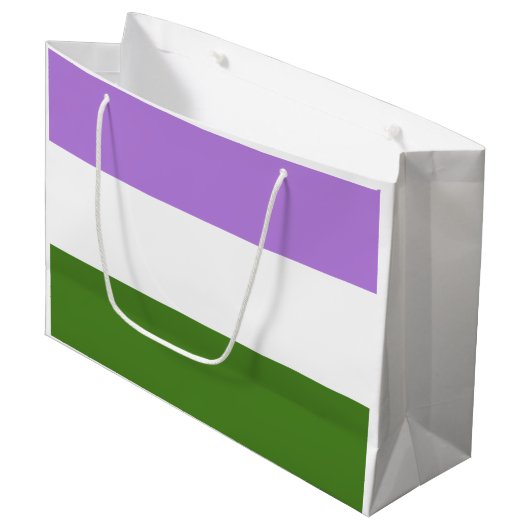 Genderqueer Pride Flag Große Geschenktüte (Vorderseite Schrägansicht)