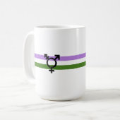Genderqueer Pride Flag Kaffeetasse (Vorderseite Links)