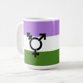 Genderqueer Pride Flag Kaffeetasse (Vorderseite Links)