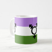 Genderqueer Pride Flag Kaffeetasse (Vorderseite Links)