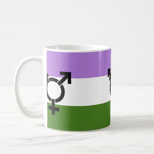Genderqueer Pride Flag Kaffeetasse (Links)