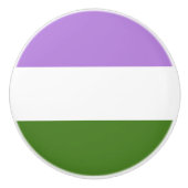 Genderqueer Pride Flag Keramikknauf (Vorderseite)