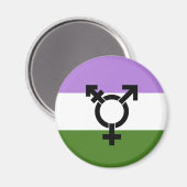 Genderqueer Pride Flag Magnet (Vorderseite/Rückseite)