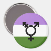 Genderqueer Pride Flag Magnet (Vorderseite/Rückseite)