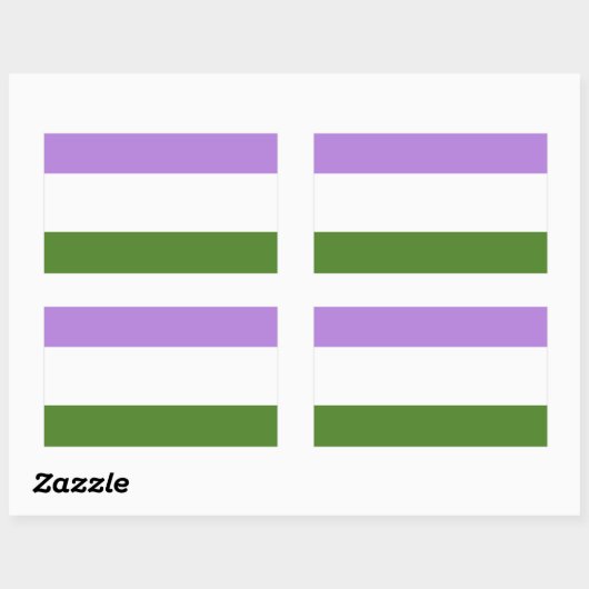 Genderqueer Pride Flag Rechteckiger Aufkleber (Blatt)