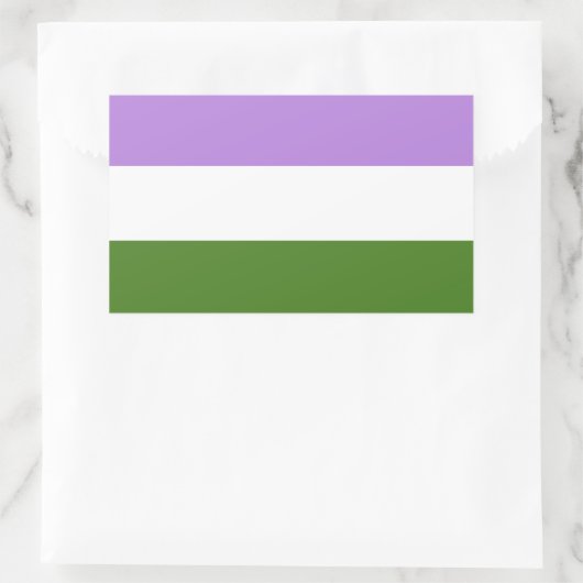 Genderqueer Pride Flag Rechteckiger Aufkleber (Tasche)