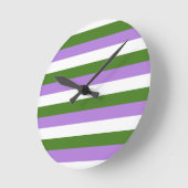 Genderqueer Pride Flag Runde Wanduhr (Winkel)