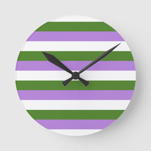 Genderqueer Pride Flag Runde Wanduhr (Vorderseite)