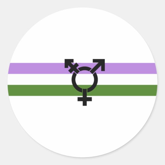 Genderqueer Pride Flag Runder Aufkleber (Vorderseite)