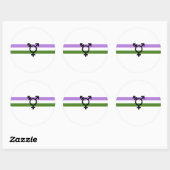 Genderqueer Pride Flag Runder Aufkleber (Blatt)