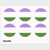 Genderqueer Pride Flag Runder Aufkleber (Blatt)