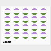 Genderqueer Pride Flag Runder Aufkleber (Blatt)