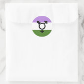 Genderqueer Pride Flag Runder Aufkleber (Tasche)