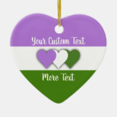 Genderqueer pride flag with text ceramic ornament (Vorne)