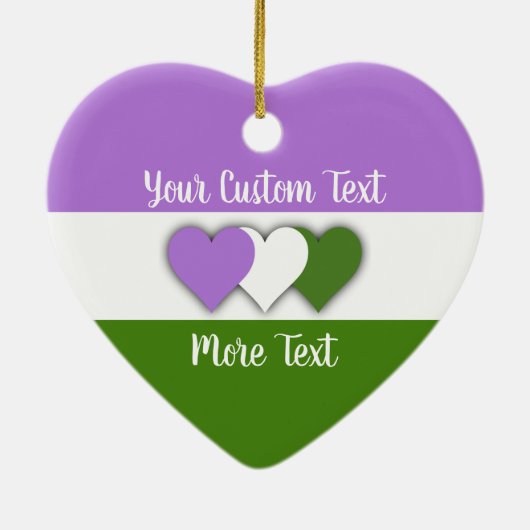 Genderqueer pride flag with text ceramic ornament (Hinten)