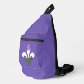Genderqueer pride fleur-de-lis  crossbody bag (Rechte Ecke)