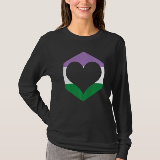 Genderqueer Pride Heart Flag T-Shirt (Vorderseite)