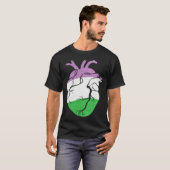 Genderqueer Pride Heart Flag T-Shirt (Vorne ganz)