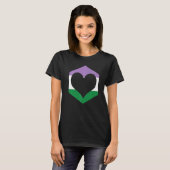 Genderqueer Pride Heart Flag T-Shirt (Vorne ganz)