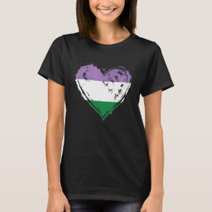 Genderqueer Pride Heart Flag T-Shirt