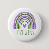 Genderqueer Pride Liebe gewinnt LGBT Rainbow Butto Button (Vorderseite)