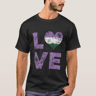 Genderqueer Pride Liebe Herz Vintage Flagge T-Shirt