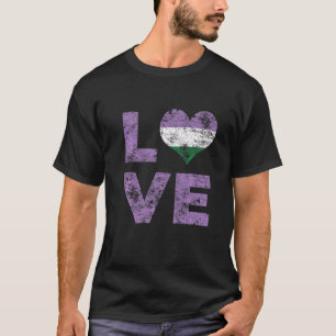 Genderqueer Pride Liebe Herz Vintage Flagge T-Shirt