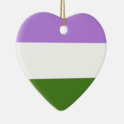 GENDERQUEER PRIDE STRIPES DESIGN KERAMIK ORNAMENT (Rechts)