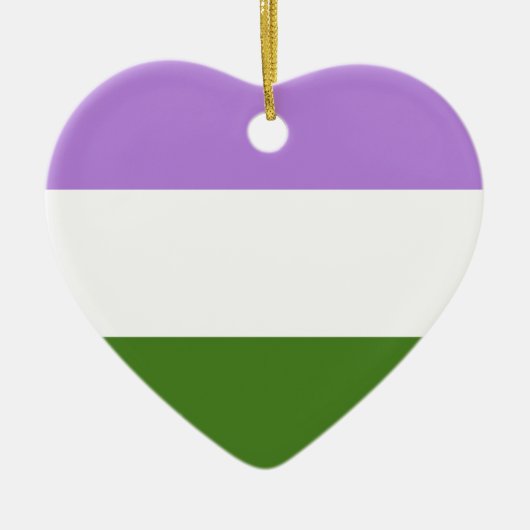 GENDERQUEER PRIDE STRIPES DESIGN KERAMIK ORNAMENT (Vorne)