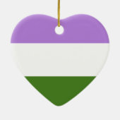 GENDERQUEER PRIDE STRIPES DESIGN KERAMIK ORNAMENT (Hinten)