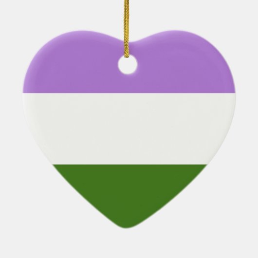 GENDERQUEER PRIDE STRIPES DESIGN KERAMIK ORNAMENT (Hinten)