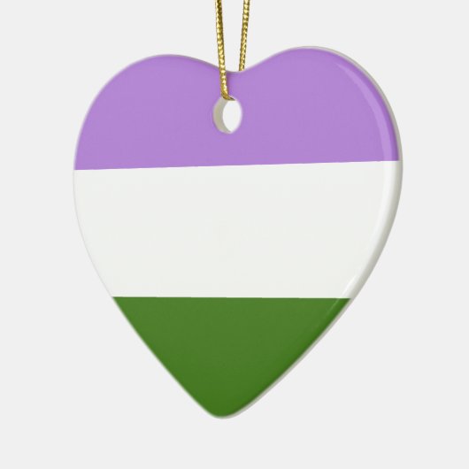 GENDERQUEER PRIDE STRIPES DESIGN KERAMIK ORNAMENT (Links)